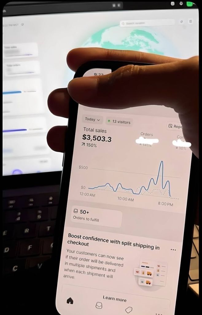 Dashboard Shopify $3,503